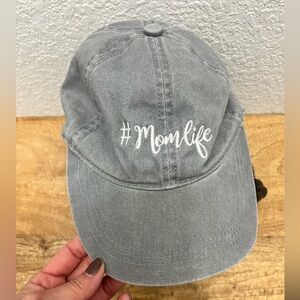 David and Young Gray #Momlife Cap Hat- Adjustable Strap Curved visor